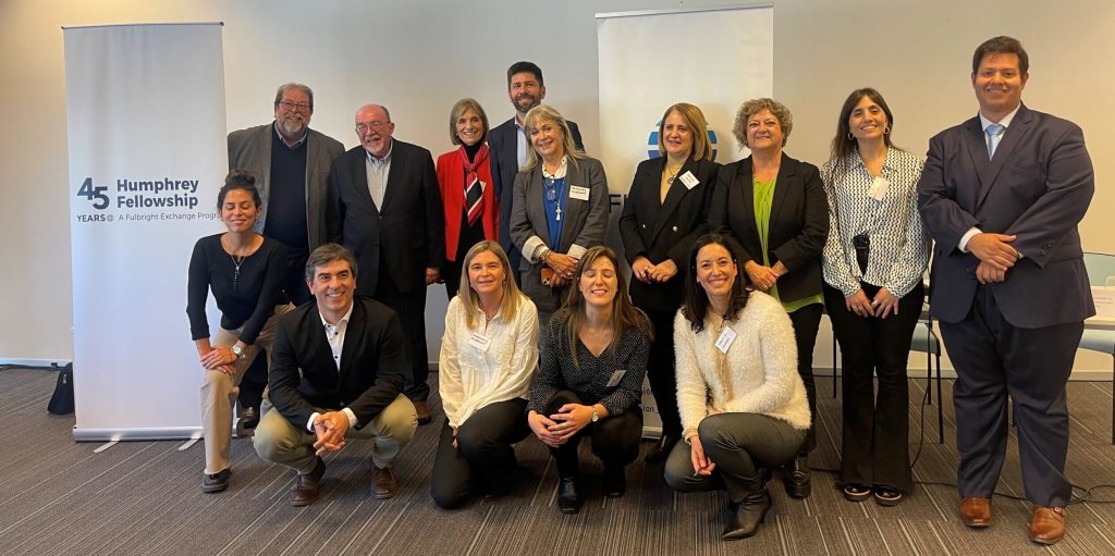 17 alumni gathered for the Humphrey Alumni Global Policy Dialogue hosted by the Fulbright Commission in Montevideo.