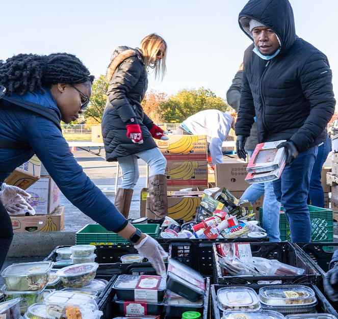 People at food bank