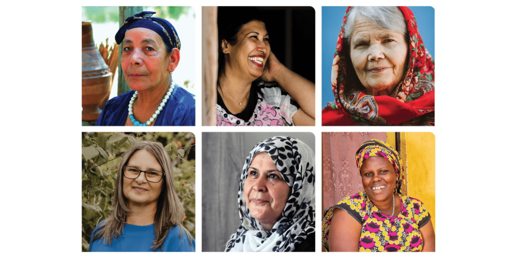 Portraits of elderly people.